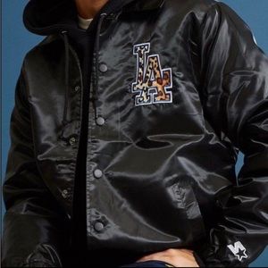 Men’s Starter Black Label Los Angeles LA Cheetah Coach Jacket EUC